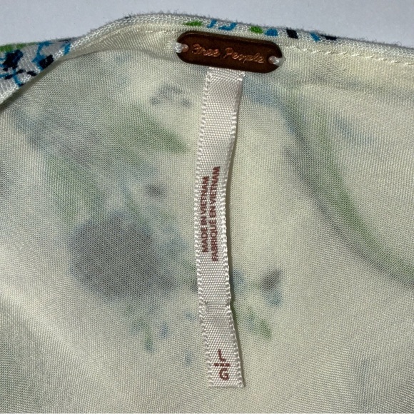 Free People All Mine White Blue Floral Print One Shoulder Mini Dress Large - Picture 8 of 10